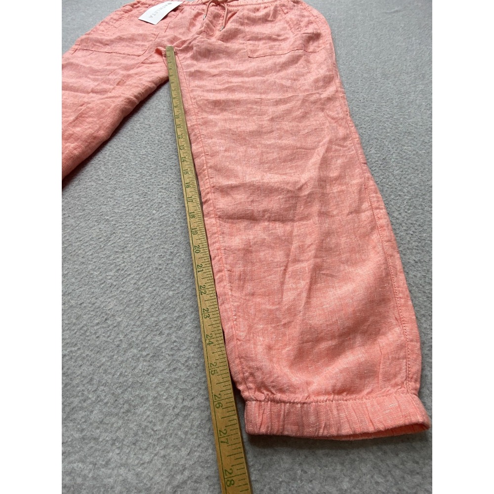 Athleta Retreat Linen Pant Womens 14 Pink Lightweight Easy Care‎ Secure Pockets - Picture 7 of 12